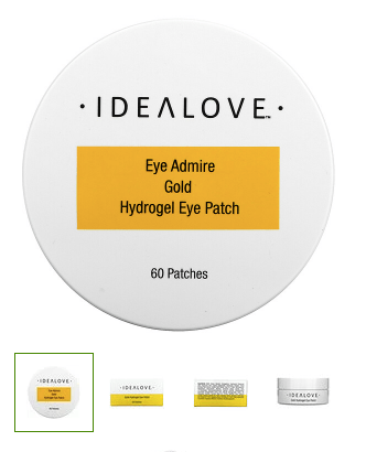 iherb推薦2024-Idealove Eye Admire 黃金水凝膠眼膜 60 片 ￥10.60 原價￥73 1.5折