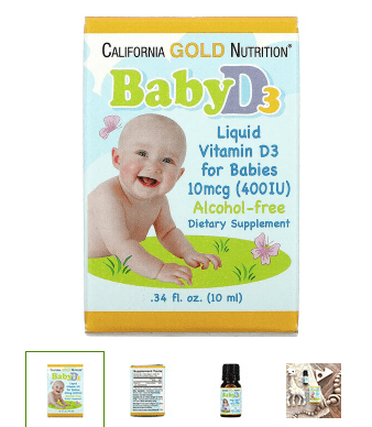 iherb推薦2024-California Gold Nutrition 嬰兒液體維生素 D3 10ml ￥32.40 原價￥64.80 5折